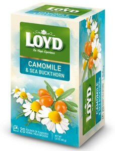 Herbatka ziołowo-owocowa Loyd Camomile & Sea Buckthorn - rumianek i rokitnik 20x2g - opinie w konesso.pl