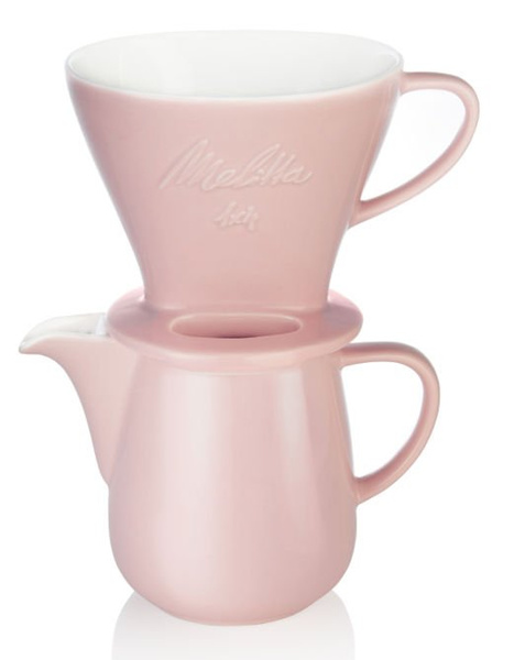  Melitta zestaw Porcelanowy Drip 1x4 + dzbanek - Różowy 
