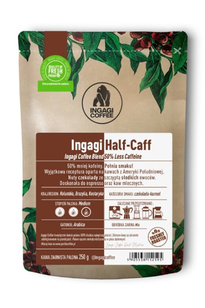 Kawa ziarnista Ingagi Coffee Half-Caff 250g