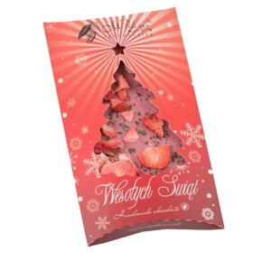 Świąteczna różowa czekolada RUBY z truskawkami i miętą M.Pelczar Chocolatier 85g - opinie w konesso.pl