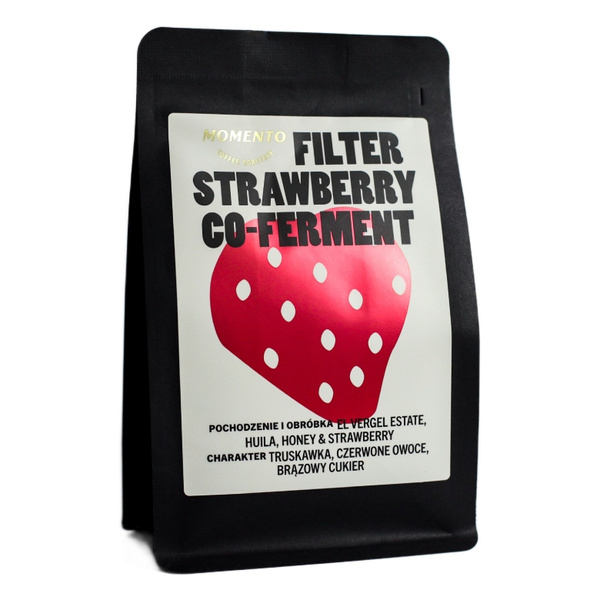 Kawa ziarnista Momento Co-Ferment Strawberry Kolumbia El Vergel Estate 200g – NIEDOSTĘPNY
