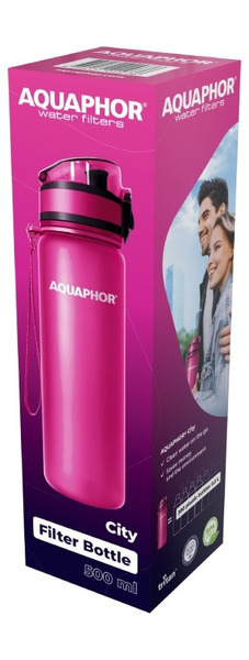 Filtrująca butelka na wodę Aquaphor City 500 ml - Różowa