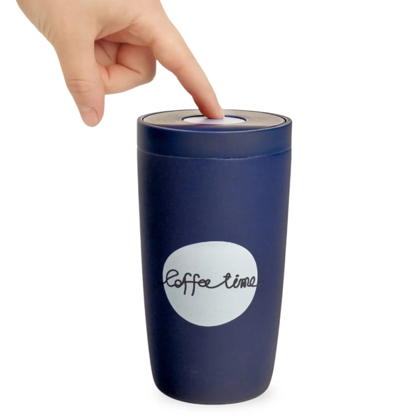 Kubek termiczny Coffee Format 350 ml - Niebieski z napisem