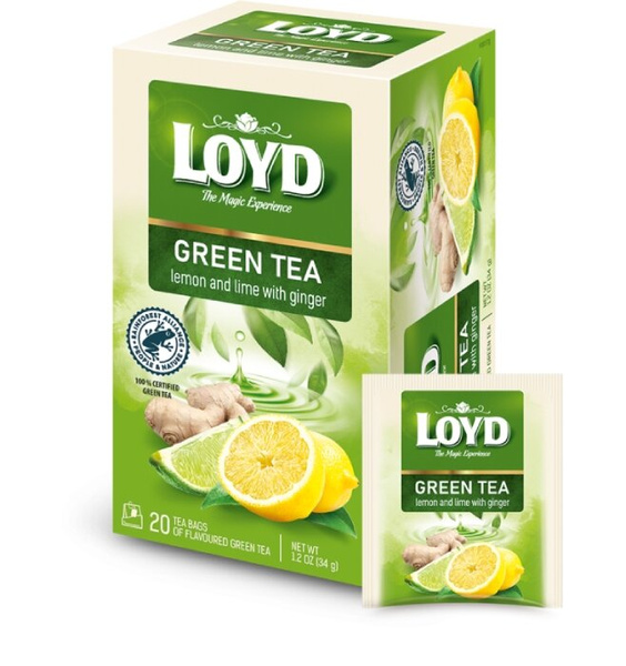 Herbata Loyd Green Lemon & Lime & Ginger 20x1,7g
