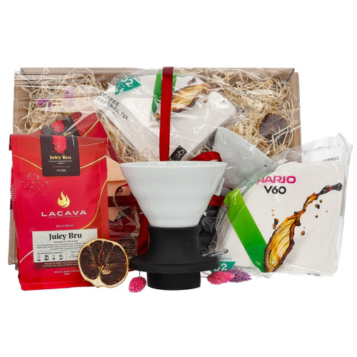 Zestaw prezentowy - Hario Immersion V60-02 + LaCava Juicy Bru