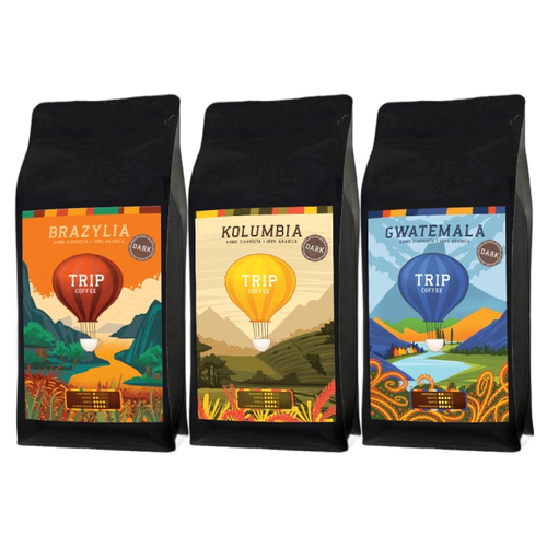 ZESTAW - Kawa ziarnista Trip Coffee DARK 3x1kg