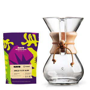 KOLEKCJA Chemex + Kawa ziarnista HAYB Konesso Filter Blend 250g