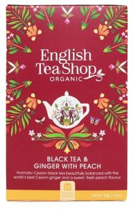 Czarna herbata English Tea Shop Black Tea Ginger With Peach 20x2g