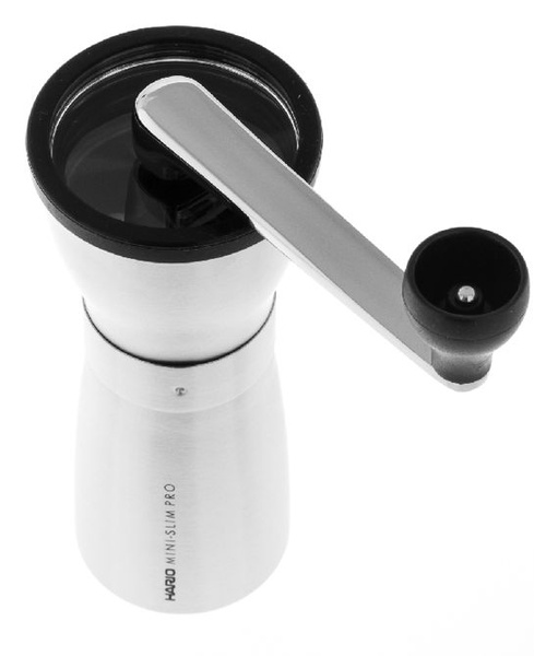 HARIO Ceramic Coffee Mill Mini-Slim PRO Silver - ręczny młynek do kawy