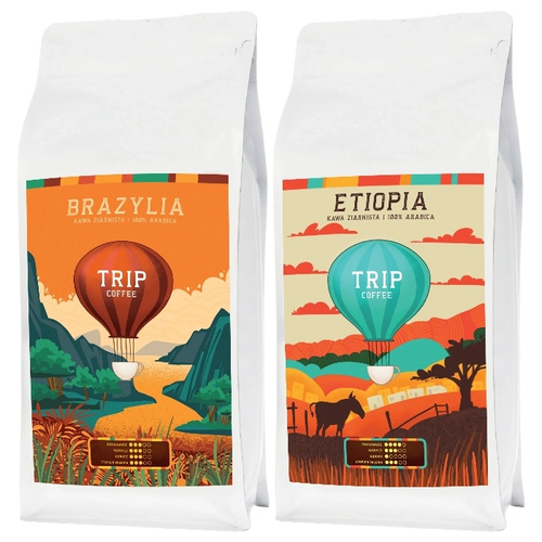 ZESTAW - Kawa ziarnista Trip Coffee Brazylia 1kg + Trip Coffee Etiopia 1kg