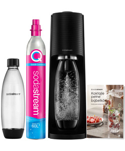 Saturator do wody gazowanej SodaStream Terra - Czarny + książka koktajle pełne bąbelków