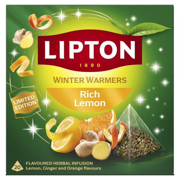 Herbatka ziołowa aromatyzowana Lipton Winter Warmers Rich Lemon - 20 piramidek