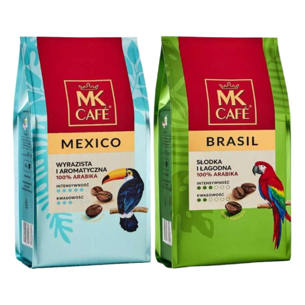 ZESTAW Kawa ziarnista MK Cafe Brasil 100% Arabika 400g MK Cafe Mexico 400g