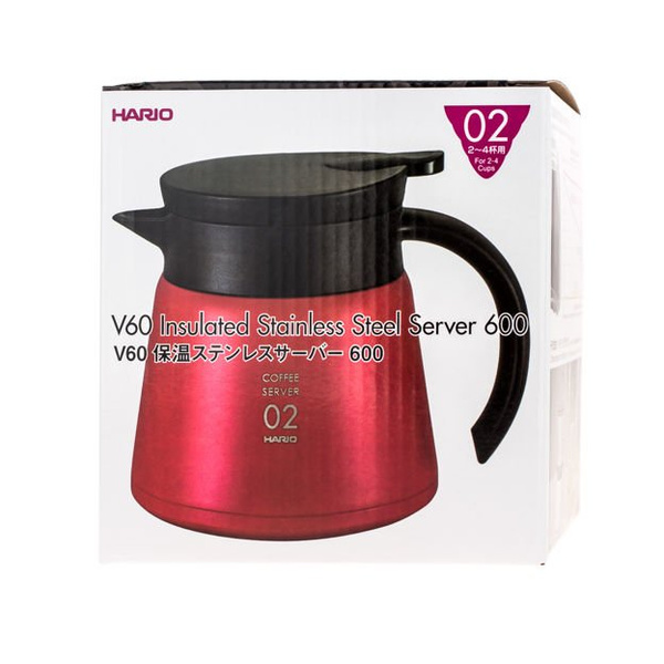 Server Hario Insulated Stainless Steel V60-02 Czerwony - 600ml - NIEDOSTĘPNY