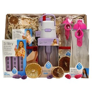 Zestaw prezentowy Dafi - 2 butelki, nakrętka i fioletowe filtry