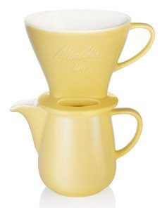 Melitta zestaw Porcelanowy Drip 1x4 + dzbanek - Żółty  - opinie w konesso.pl