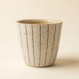 Ceramiczny kubek w paski POTPOTSTUDIO 180ml - Beżowy
