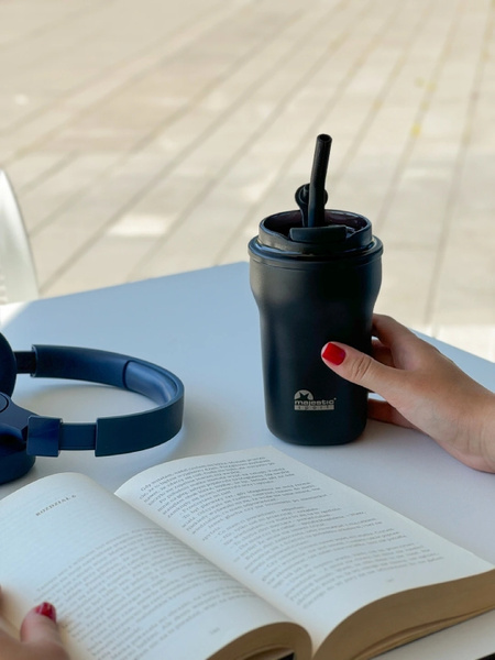 Kubek termiczny Majestic Sport Hoody 420 ml - Czarny