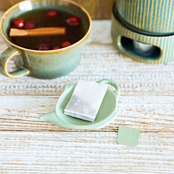 Zestaw spodków w kształcie czajnika Homla LARRA 2 szt - Pistacjowe