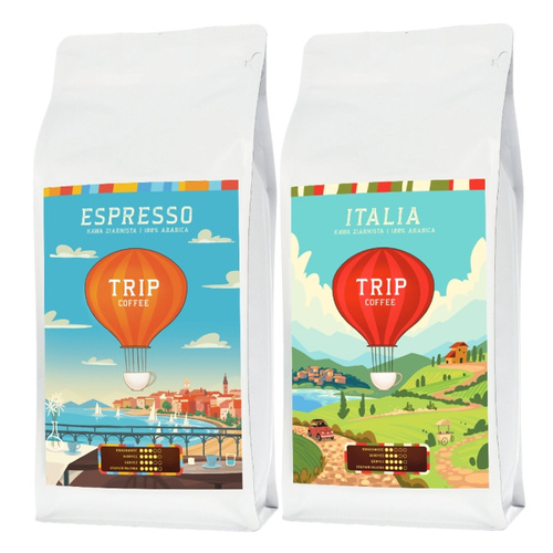 ZESTAW - Kawa ziarnista Trip Coffee Italia 1kg + Kawa ziarnista Trip Coffee Espresso 1kg