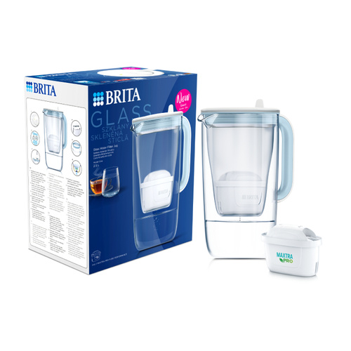 Szklany dzbanek z filtrem BRITA Glass MAXTRA PRO Pure Performance - Niebieski - opinie w konesso.pl