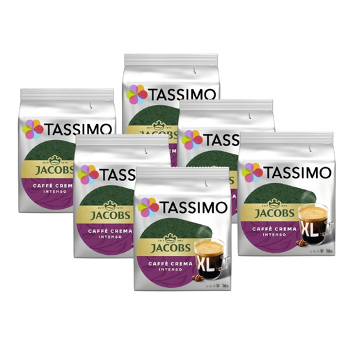 ZESTAW - Kapsułki Tassimo Jacobs Caffe Crema Intenso XL 6x16 szt.