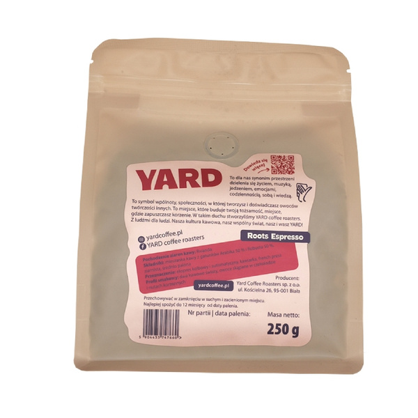 Kawa ziarnista YARD Coffee Roasters Roots Espresso 250g