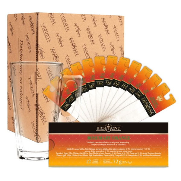 ZESTAW Herbata Richmont Rosemary Orange + Szklanka Richmont Hot 370ml