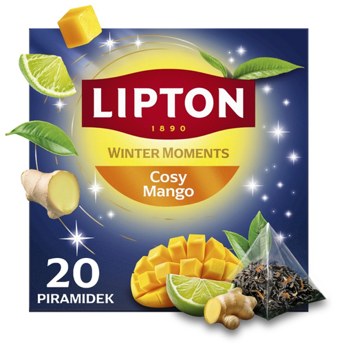 Herbata czarna aromatyzowana Lipton Moments Cosy Mango - 20 piramidek