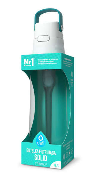 Butelka filtrująca wodę Dafi SOLID 0,7 l + filtr węglowy - Turkusowa