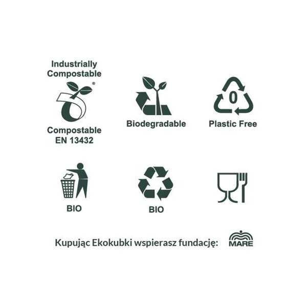 Ekologiczne wieczka do kubków 300-400 ml - 50 sztuk - NIEDOSTĘPNY