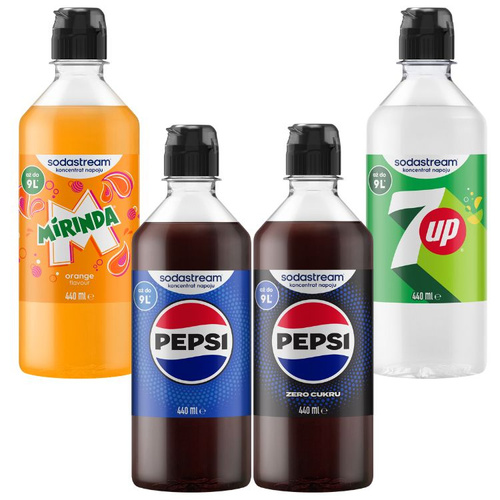 Zestaw syropów SodaStream Pepsi, Pepsi Max, Mirinda, 7up