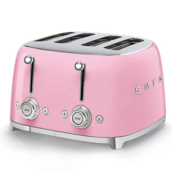 Toster na 4 kromki SMEG TSF03PKEU - Różowy