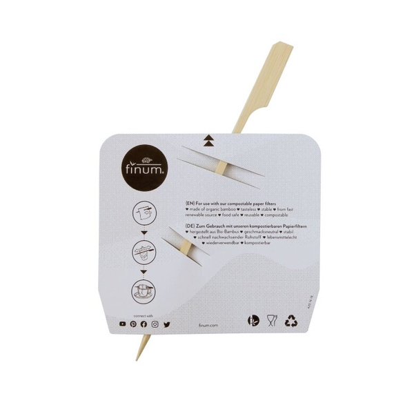 Filtry do herbaty Finum TeaCup 60 szt + bambusowy patyczek