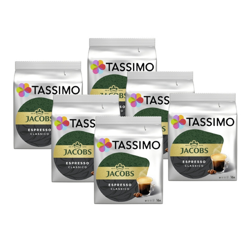ZESTAW - Kapsułki Tassimo Jacobs Espresso Classico 6x16 szt. - opinie w konesso.pl