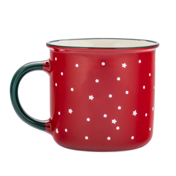 Kubek świąteczny Altom Design z rantem Renifer 400 ml - Czerwony