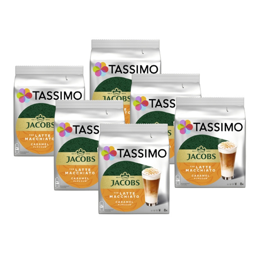 ZESTAW - Kapsułki Tassimo Jacobs Latte Macchiato Caramel 6x8 szt.