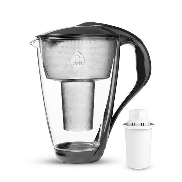 Szklany dzbanek filtrujący Dafi Crystal LED 2.0 L Czarny + 1 Filtr