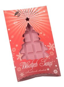Różowa czekolada M.Pelczar Chocolatier Ruby - Świąteczna 85g - opinie w konesso.pl