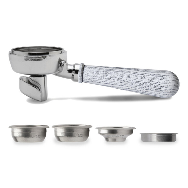 Portafilter Lelit PLA582F - z podwójną wylewką 58 mm - Białe drewno jesionowe