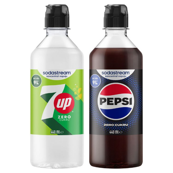 ZESTAW - Syrop SodaStream 7up Free 440 ml + Syrop SodaStream Pepsi MAX 440 ml