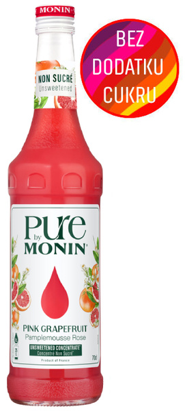 Syrop bez dodatku cukru PURE by MONIN - Różowy grejpfrut 0,7L