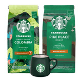 ZESTAW - Kawa ziarnista STARBUCKS® Single Origin Colombia 450g + Kawa ziarnista STARBUCKS® Pike Place Roast 450g + Kubek Starbucks 80 ml