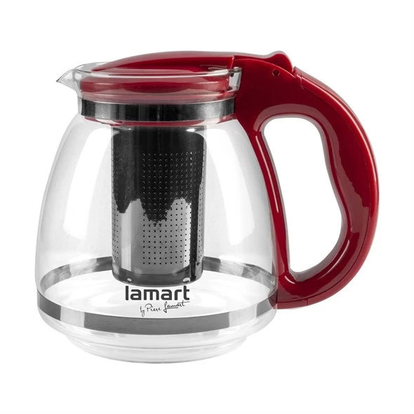 Dzbanek z zaparzaczem Lamart Verre 1,5l - Czerwony