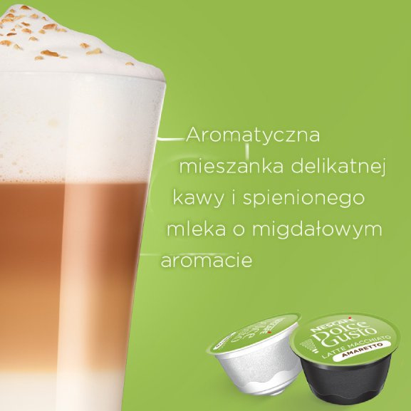 Kapsułki Nescafé Dolce Gusto Latte Macchiato Amaretto 16 sztuk - NIEDOSTĘPNY 