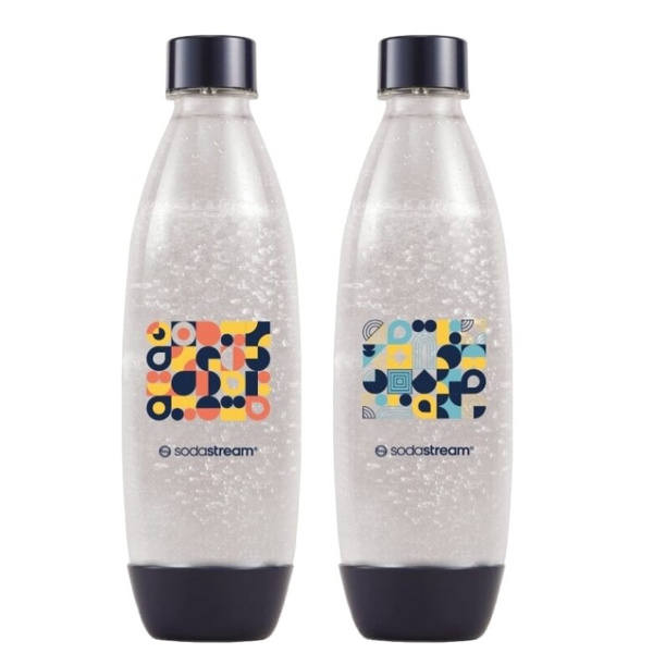 Butelki SodaStream Fuse Bubble Mosaic 2x1L - Niebieskie