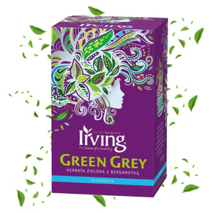 Herbata zielona Irving Green Grey koperty 20x1,5g - opinie w konesso.pl