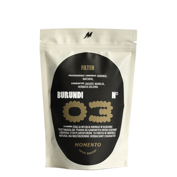 Kawa ziarnista Momento Burundi Nº3 Kibingo Natural Filter 250g – NIEDOSTĘPNY