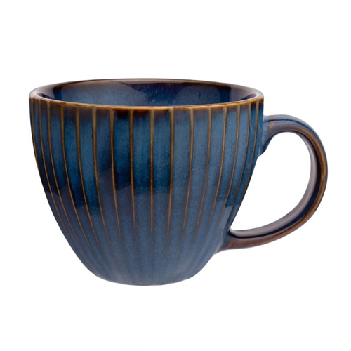 ZESTAW - Filiżanki Altom Design Reactive Stripes Jumbo 450ml Granatowe - 6 sztuk