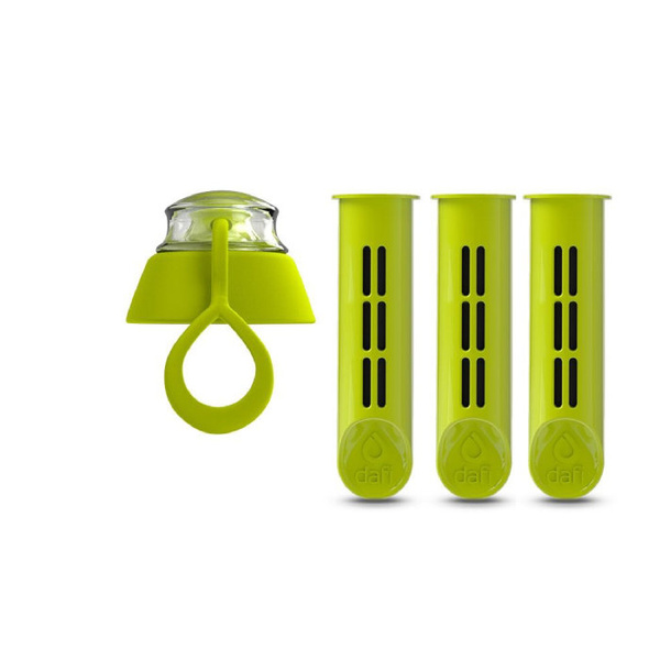 Filtr do butelki DAFI 3szt. + nakrętka - Limonkowy